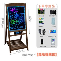 네온보드 LED 전자 광고판 미니 블랙보드 가게 사용 상용 받침대 식 입구 글리터링 인테리어사인보드 1807906250, 우드 커피 색 꽃꽂이 40 *60 충