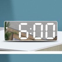 음성제어 알람 시간 맞추기 전자시계 디지털 탁상시계 SNOOZE LED, 탁상시계 롱블랙