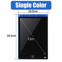 스마트전자칠판 전자칠판 8.5/10/12 인치 LCD 그리기 태블릿 어린이 장난감 그림 도구 전자 쓰기 보드 소년 소녀 아이 교육 선물, [08] Blue 12in Single
