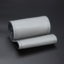 가죽 스티어링 휠 커버 통기성 편안한 DIY 손 바느질 자동 스티어링 휠 브레이드 케이스 맞는 자동차 SUV, 회색