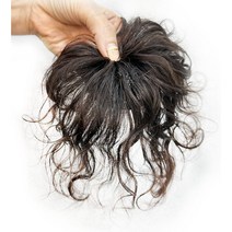 센스모드니 인모 웨이브 볼륨 정수리 부분가발 여자 정수리 가발, 진한갈색
