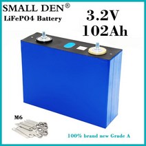 인산철 배터리 신제품 3.2V 102Ah Lifepo4 배터리 충전식 3C 리튬 철 인산염 DIY 12v 24v 전기 자동차 RV 인버터 태양 에너지 저장 159679, 1PCS