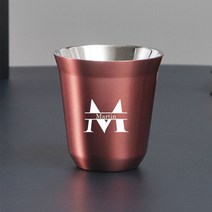 데미타세 데미타세잔 도피오잔 싱글찻잔 호텔커피잔 커스텀 네임 스테인리스 스틸 에스프레소 컵 이중 벽, 07 rose gold_01 80ml