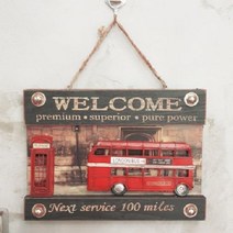 런던버스 웰컴 네온 사인보드 영업중 입 OPEN 부동산 조명 창문 미니 간판