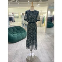 [써스데이아일랜드] 레이스 배색 플로럴 롱 원피스 T234AOP640W(2118426)