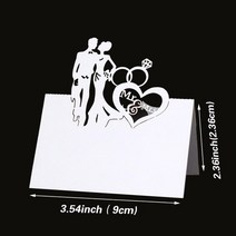 생일축하카드 팝업카드 메세지 세트흰색 레이저 컷 테이블 이름 장소 카드, 08 White XWK-77_02 100장 세트