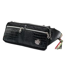 [OROBIANCO] 가죽 미니 악어 바디 가방 AUGUSTO 10 TEK-B NYLON COCCOLINO-LUCIDO 품 [오로비앙코] 가방 맨즈 숄더백 가로형 대각선 가방 나일론 가죽 악어 [이탈리아제] (NERO블랙)