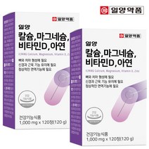 일양약품 칼슘 마그네슘 비타민D 아연 (2박스4개월분), 2박스, 120정, 120정