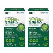 코오롱제약 [코오롱제약]기억력 혈행엔 징코플러스, 30정, 3박스