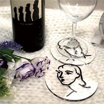 블루홈 클리어 앙리 마티스 드로잉 아크릴 티코스터 디자인이예쁜 컵받침 인테리어 홈카페, 드로잉 02