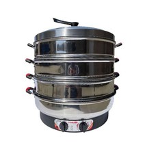 전기 순대 찜기 만두 찜통 대용량 시장 장사 업소용, 35CM 1500W 3단 [온도조절]