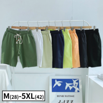 이브컴퍼니 남자 린넨 스판 밴딩 5부 반바지 빅사이즈 M-5XL 8컬러 (677-1)
