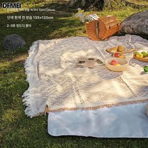 DFMEI 빈티지 아웃도어 피크닉 매트 방습 매트 캠핑 카펫 들고 다니세요., 카키130*130+화이트퓨어컬러입니다방습 천입니다.