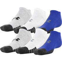 Under Armour 성인용 기능성 테크 노쇼 양말 여러 켤레 블랙 [관부가세 포함] 707332, Royal Assorted (6-pairs)