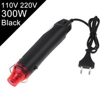 전동공구 110V 220V 300W Heat Gun DIY Electric Blower Manual Tool with Shrink Plastic Surface and EU / US, [02] VoltagePlug-110V US, [05] Black