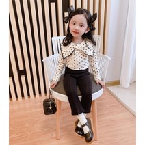 C DS 도트리본티바지세트 수입 아동복 아기옷 여아 남아