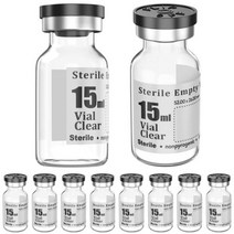 Ks-Tek 멸균 빈 병 자체 치유 주입 포트 알루미늄 캡 패키지 플립 포함, 15ml 10pcs