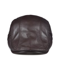 공감인 밀리터리 캡 멋쟁이 중년남성 아빠 노인 소가죽 모자 남성용 가죽 봄 가을 겨울 베레모-41922