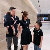여름 엄마 아빠 남아 여아 패밀리룩 원피스 카라티 모녀 부자 커플룩 가족 여행 바캉스룩