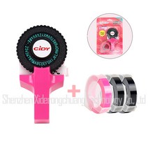 C101 다이모 라벨기 또각이 리필 테이프 3롤 세트, 핑크