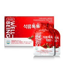 하루웰빙 석류톡톡100% 16 Brix 터키산 석류과즙 100% 70ml x 30포