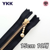 퀼팅맘 YKK지퍼 물방울 골드 메탈지퍼, 블랙, 10개