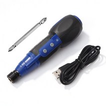 고급 소형 핸드 미니 전동 스크류 드라이버 충전식 휴대용 다기능 일자형 USB 드릴, 파란색