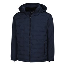 [파파브로] 남성 신소재 비건패딩 하이넥 후드 패딩 점퍼 DW-JUW-245-네이비