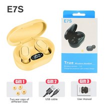 블루투스 헤드셋 헤드폰 E7S 업그레이드 무선 블루투스 5.2 헤드셋 스포츠 방수 헤드폰 음질 지연 없음 HiF, [11] E7S Yellow