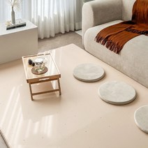 쁘띠메종 2단 폴더 거실매트 테라조 260X140X4cm, 테라조그레이X크림