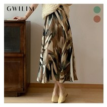 귈림 귈림 프린트 플레어 뒷밴딩 롱스커트GBSSK015P