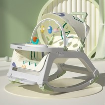 다기능 아기 흔들 의자 자동차 요람 침대 아기 유모차와 아기 Reclining 의자 아기 Coaxes 잠자는 신생아, 01 Green