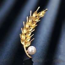 Z3JC 밀 이삭 럭셔리 진주 느낌 고급스러운 브로치