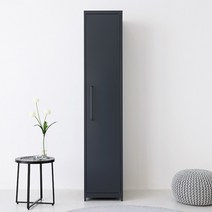 마켓비 PIDOR 드레스룸 철제옷장 조립식 행거 1문 4002000, 다크그레이