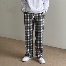웨스턴 체크 울 와이드팬츠