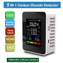 PM2.5 PM10 HCHO TVOC CO CO2 대기질 휴대 이산화탄소 HCHO 검출기, CHINA, 5 in 1 White