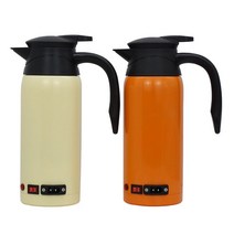 카포트 충전용 커피포트 전기 차량용 자동차 시거잭 12V 24V, 800ml, 12V 차량용 SUV 상용차/오렌지용 담배 라이터
