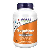 NOW Glutathione 500 mg 120 Veg 캡슐, 120정, 1개