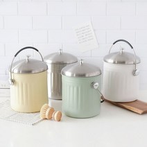 스위스투가르투 스텐 컬러 음식물쓰레기통 3.5L, 화이트