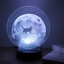 NEW 플렌느 인테리어 LED 아크릴 달 무드등 디퓨저 블랙체리, 캣 문 워크