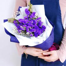 퍼플 스타치스 드라이플라워 꽃다발 여친100일선물