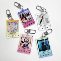 주문제작 아크릴 키링 뮤직플레이어 포토 이니셜 커플 가방 차 키키링 굿즈 diy 열쇠고리, 3. 사진 9장, 2. 배경색 추가