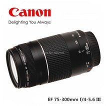 캐논 카메라 렌즈 ef 75-300mm f4-5.6 iii 망원 렌즈 1300d 650d 600d 700d 77d 800d 60d 70d 80d 200d 7d t6 t3i, 유일한 렌즈