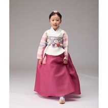 여아 연아색동당의(2색상) 민자치마(진달래) 유아 중전 주니어 초등 고급한복