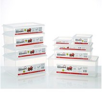 코멕스 데이킵스 직사각 깔판 밀폐용기 800ml~5.3L 크기다양 투명 냉장고정리 반찬통, 데이킵스 직52