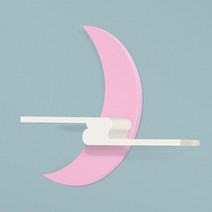 인테리어선반 원목 벽선반 초승달 시리즈 스카이 핑크