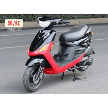 100cc스쿠터 출퇴근 오토바이 배달대행 소형 전동 미니스쿠터, 블랙+레드