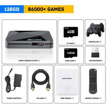 슈퍼 콘솔 X2 프로 레트로 게임 PSP/PS1/Sega Saturn/N64/DC 100000   클래식 게임 4K HD TV 박스 플레이어 듀얼 Wifi, 128G-2 Controller_AU