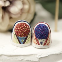 경상도 자수 골무 돌잡이용품 전통돌상 돌잔치 전통소품, 골무-1개-빨강색