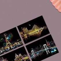 새로운 집콕 놀이 각종 야경 스크래치북 컬러링북 스크래치북 유아교구 공부 선물 카스텔, 쿠팡 일본 벚꽃